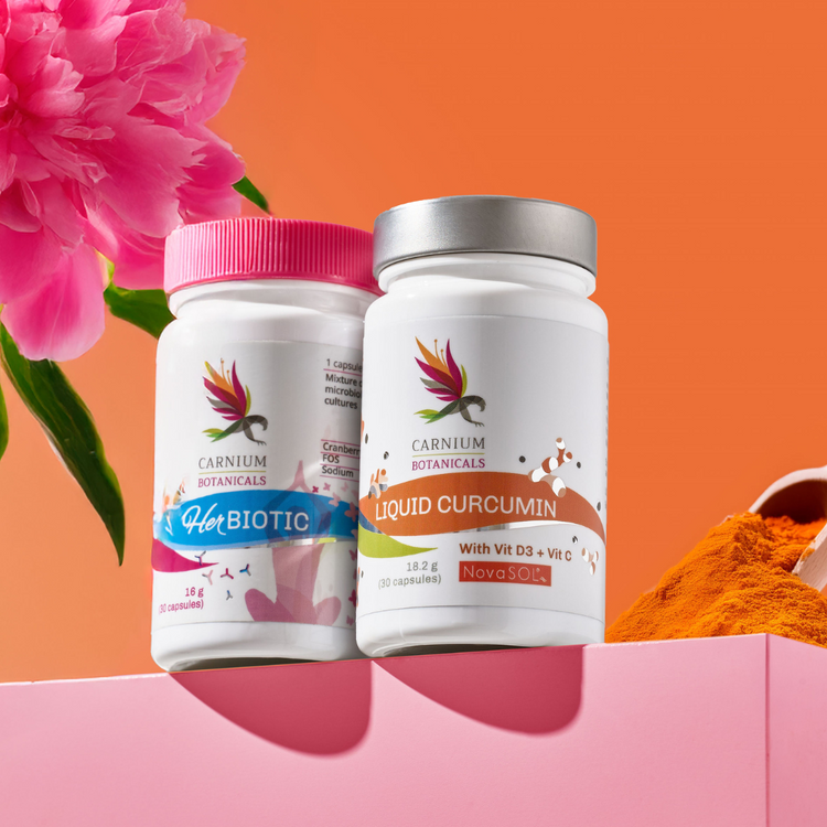 Paquete Piel sin Imperfecciones: Her Biotic + Liquid Curcumin -10%